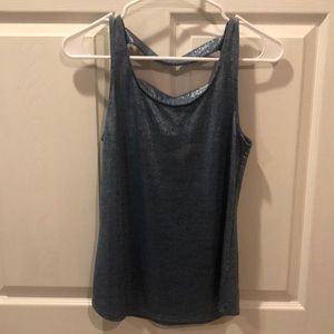 Sheer blue tank top